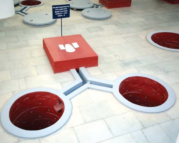 Burnt Clay rings with holes can be one of the lining materials